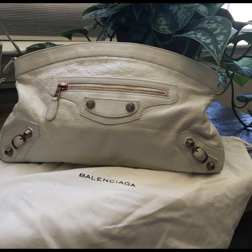 Balenciaga White Clutch